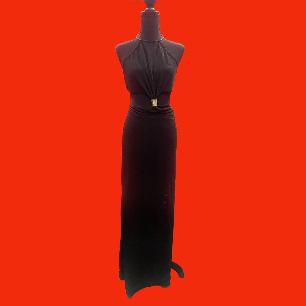 Vixen Whimsigoth Party Fashion Nova Avant Garde Black Retro Maxi Dress 1X NEW